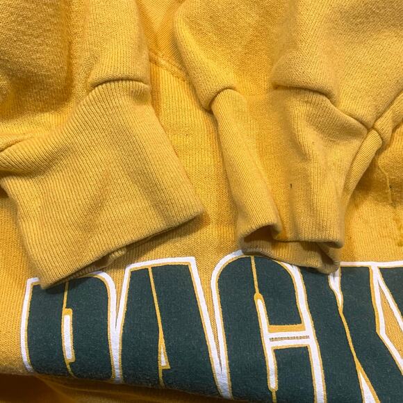 Vintage Green Bay Packers Men XL Pullover Yellow Sweatshirt Long Sleeve Throw - Picture 6 of 6